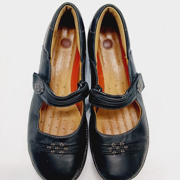 Shoes Mary Jane Women Black Leather Comfort Minimalist Office Classic Size 7.5 - Picture 8 of 11